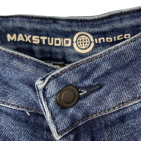 Max Studio Size 16 Skinny Taper High Rise Denim Jeans Womens Crop Ankle 4056 - Picture 3 of 8